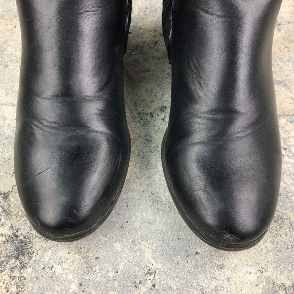 GH Bass & Co Women's Size 8M Noreen Black Leather Block Heel Knee High Boots - Picture 4 of 16